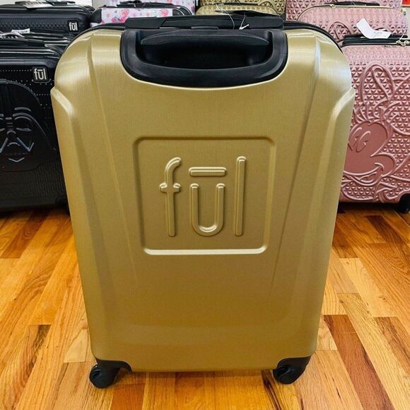 Disney Minnie Mouse Gold Carry-On Spinner FUL Suitcase Textured Hard Luggage 25" - Picture 2 of 8